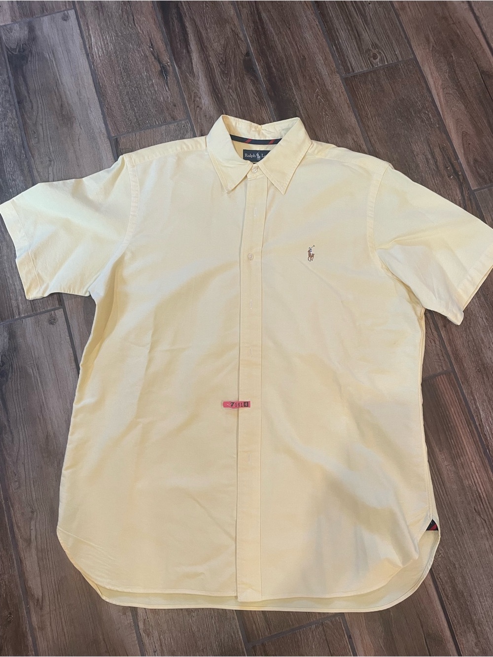 Ralph Lauren Men’s Short-Sleeve Button-Down Oxford Shirt — Pale Yellow